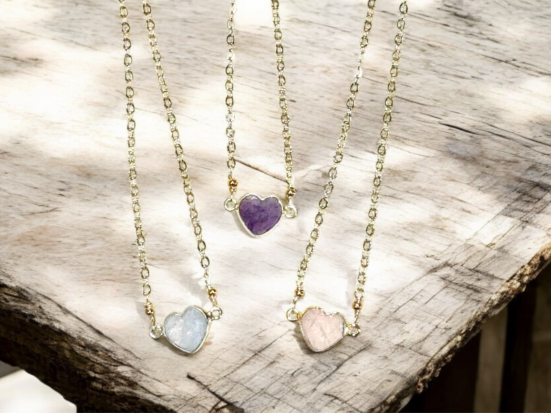 Stone Heart Necklaces