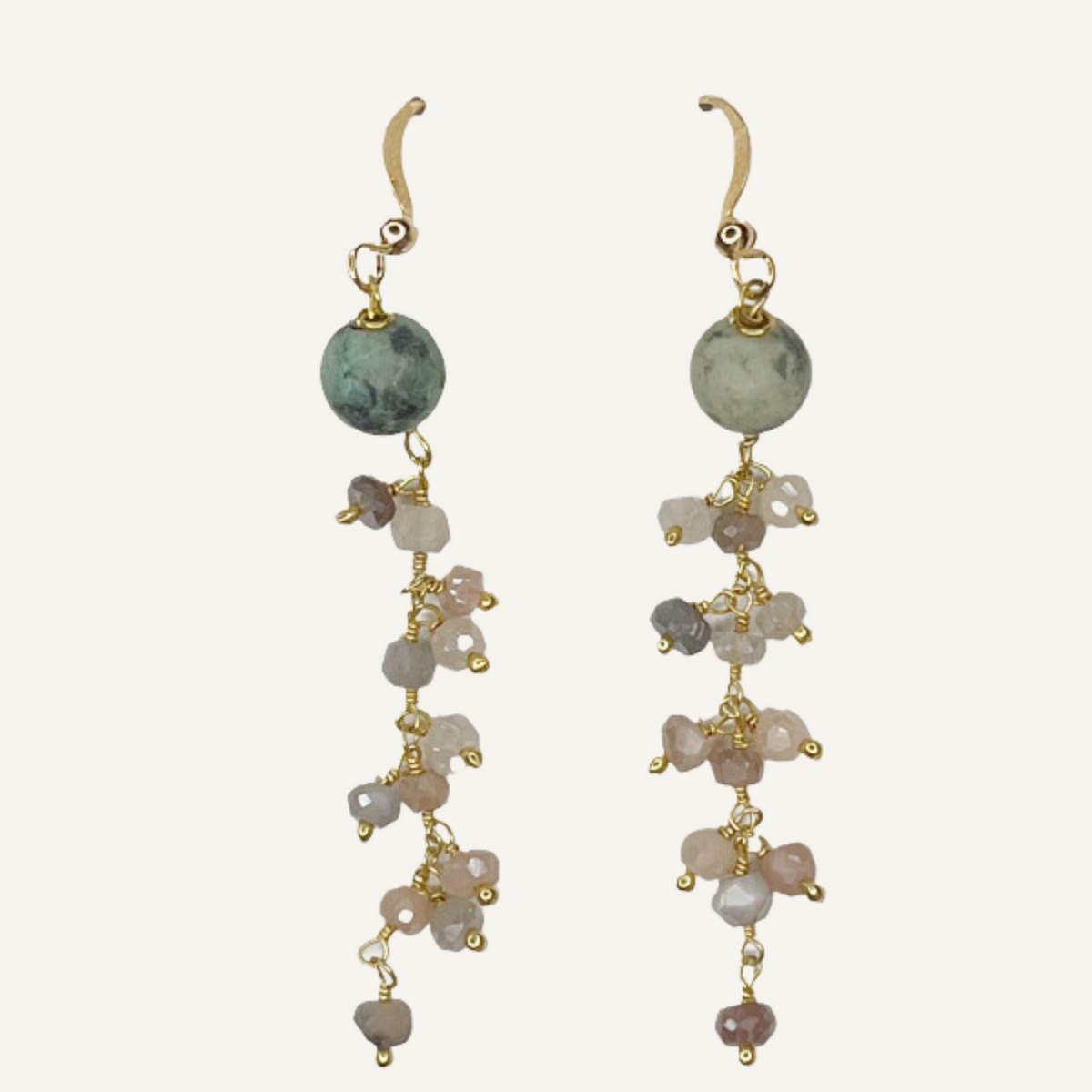 Cluster Moonstone with Turquoise
