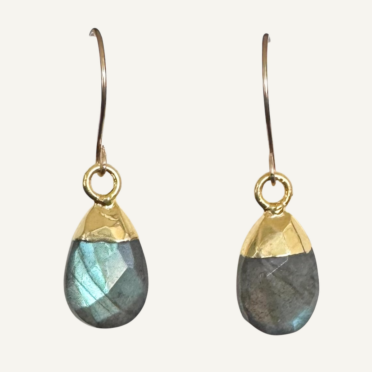 Labradorite faceted drop earrings
