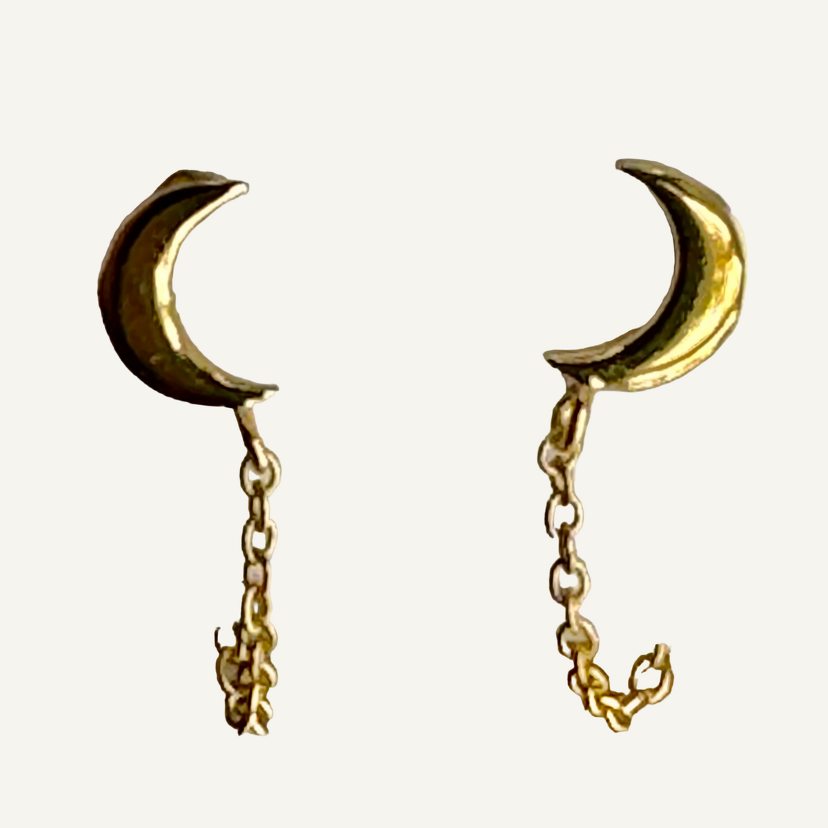 Crescent moon stud earrings
