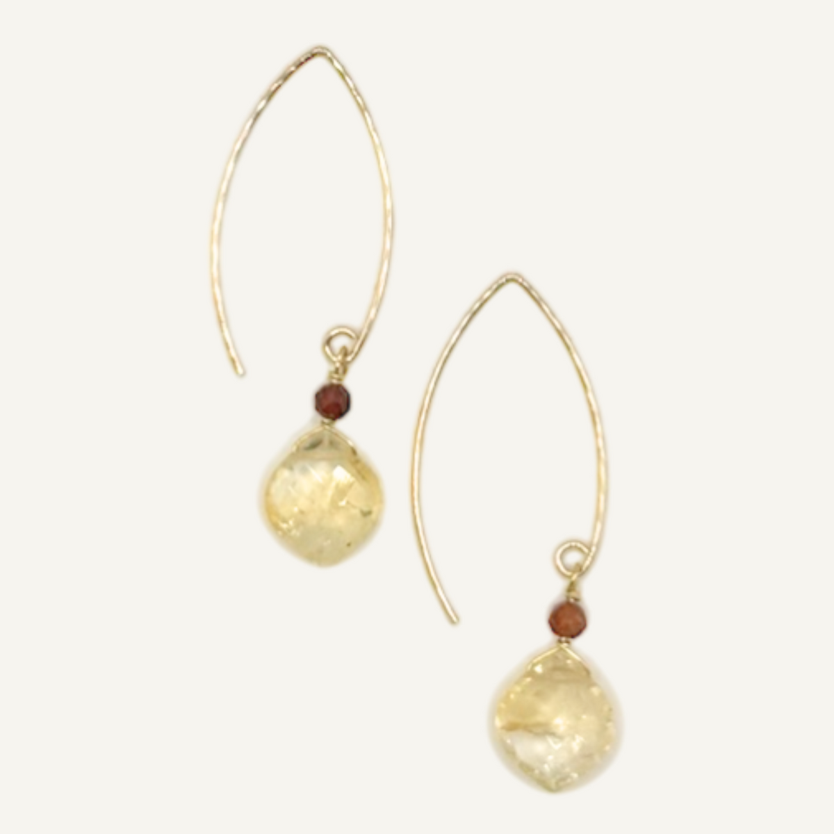 Citrine Diamond Drop Earrings