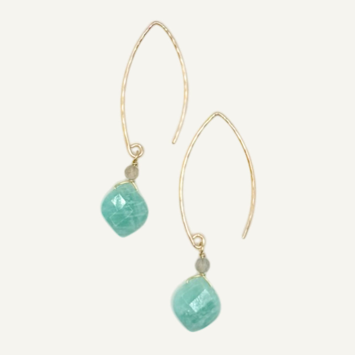 Amazonite Diamond Drop Earrings