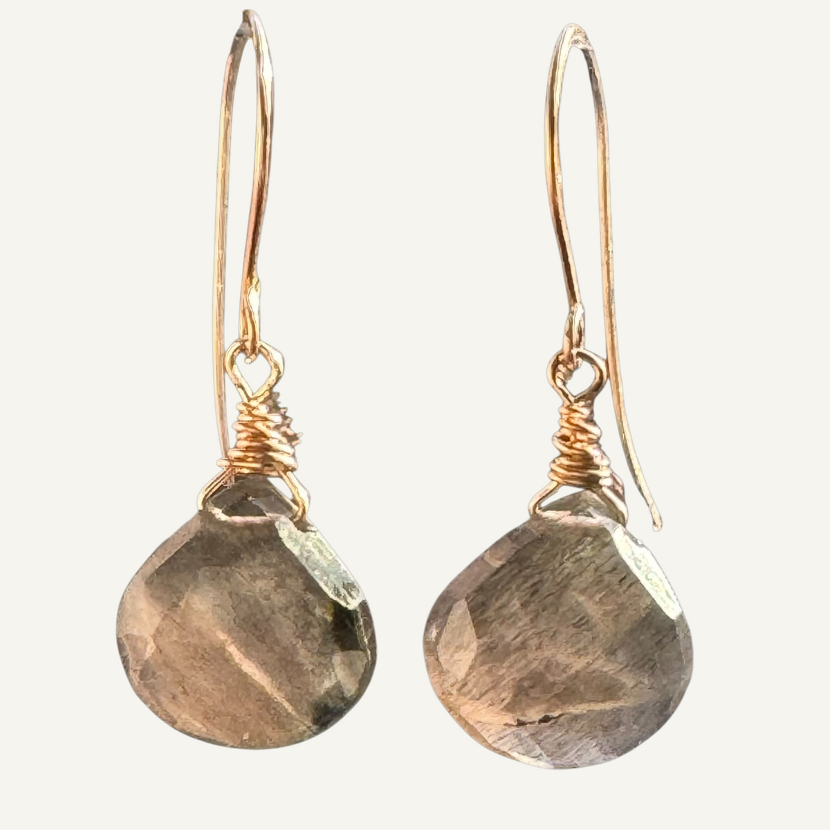 Golden obsidian earrings