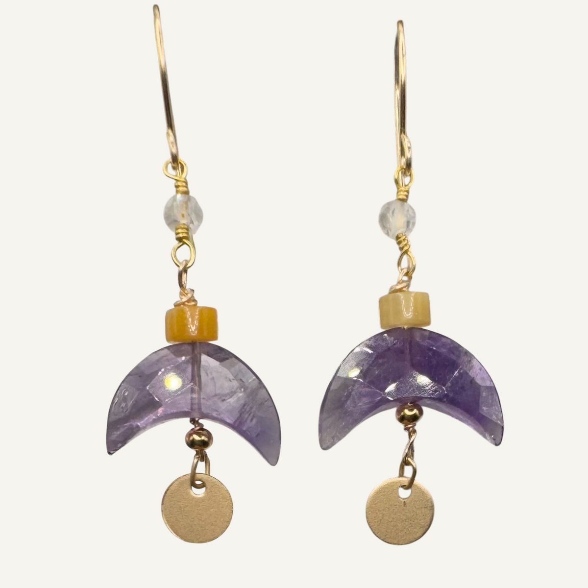 Crescent Amethyst dangle earrings