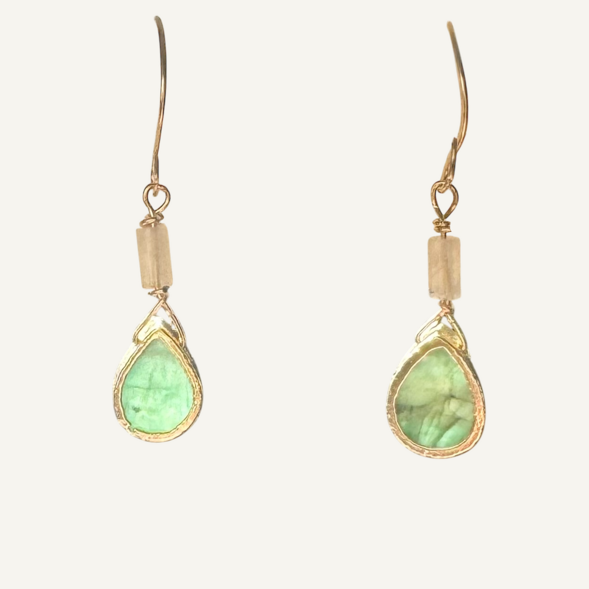 Green kyanite drop earrings