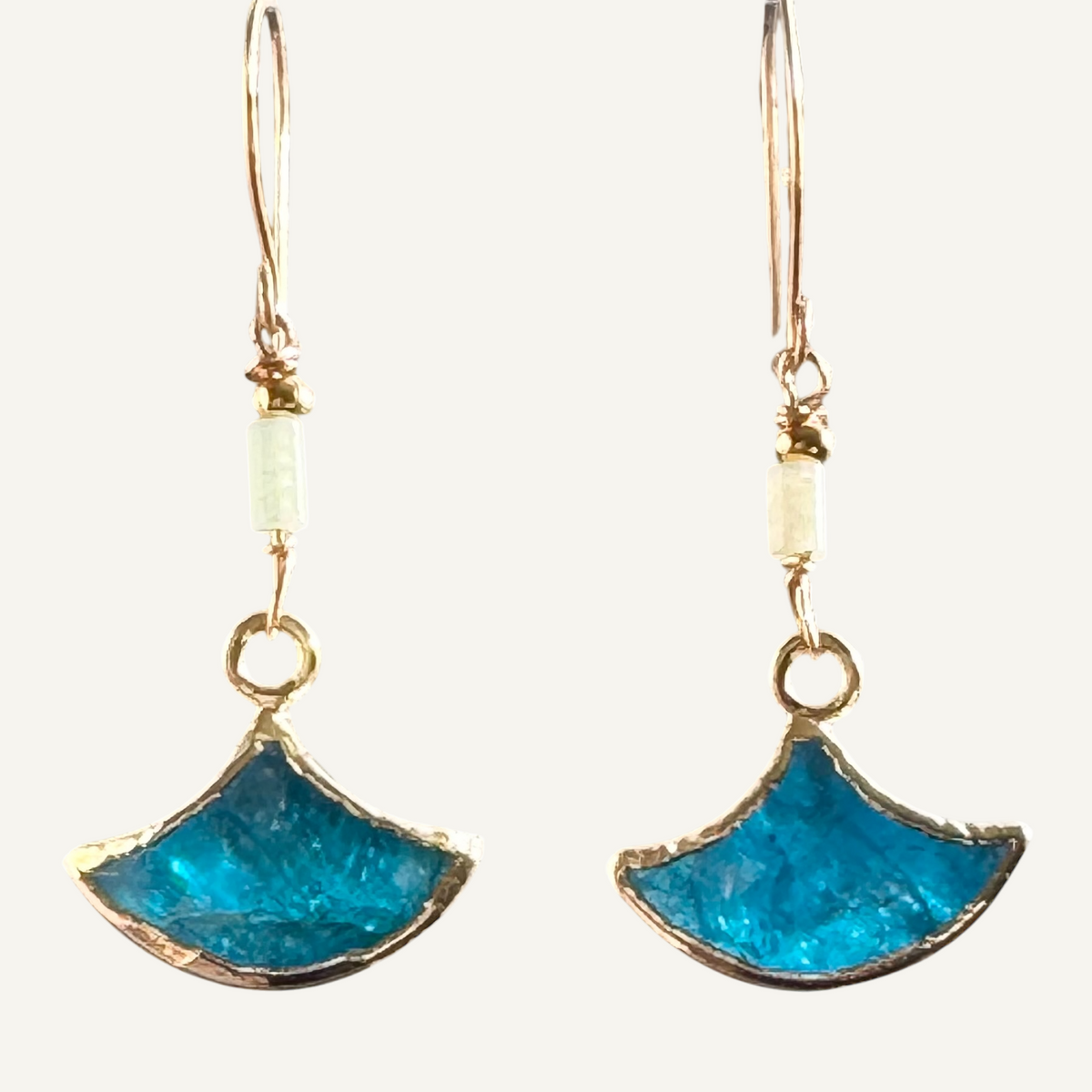 Apatite gold electroplated earrings