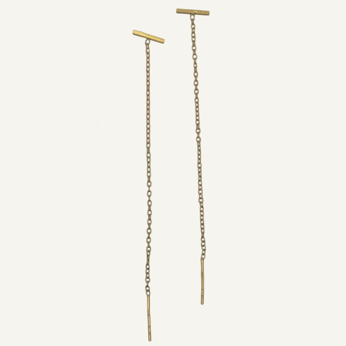 Golden thread bar earrings