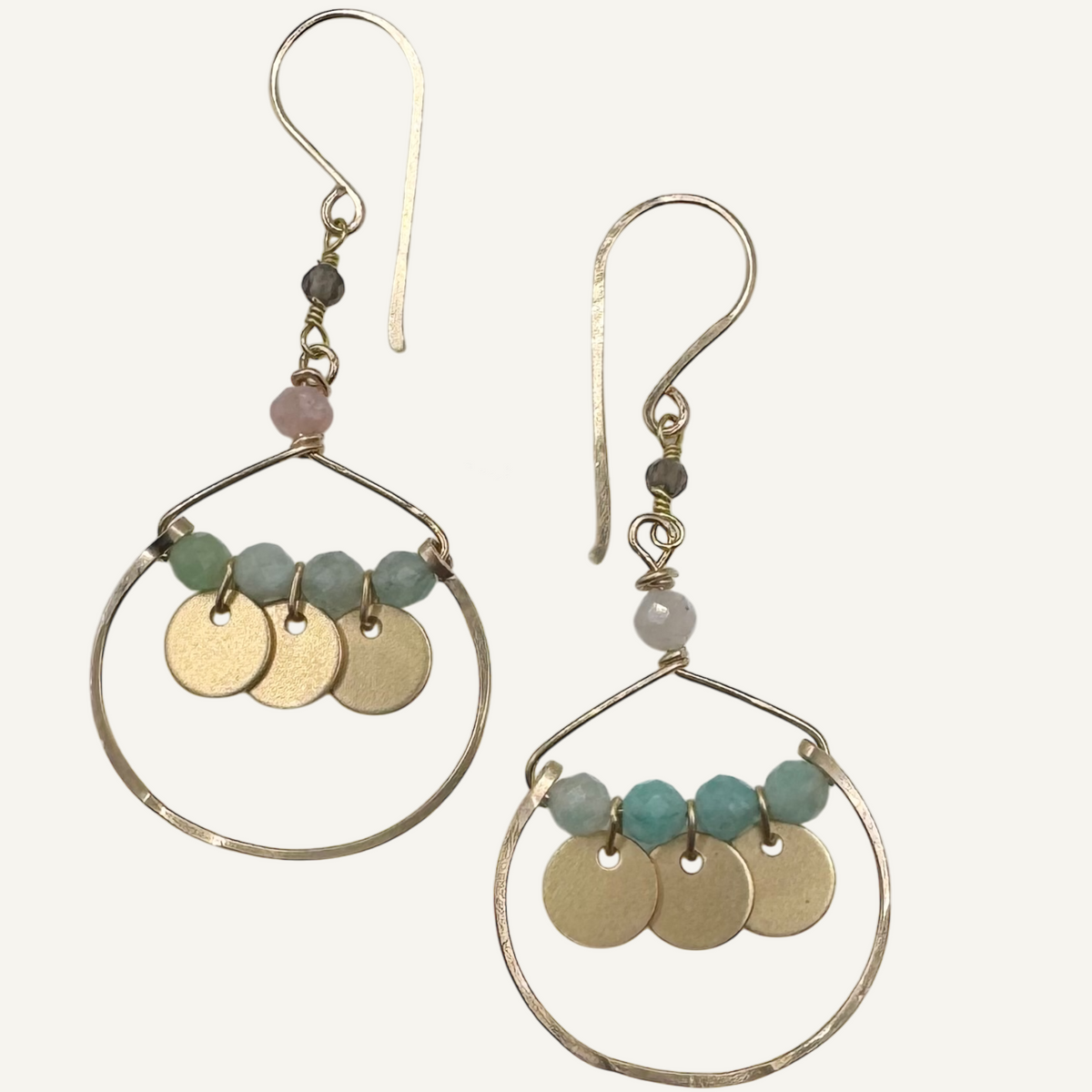 Circular 14kt gold chandeliers