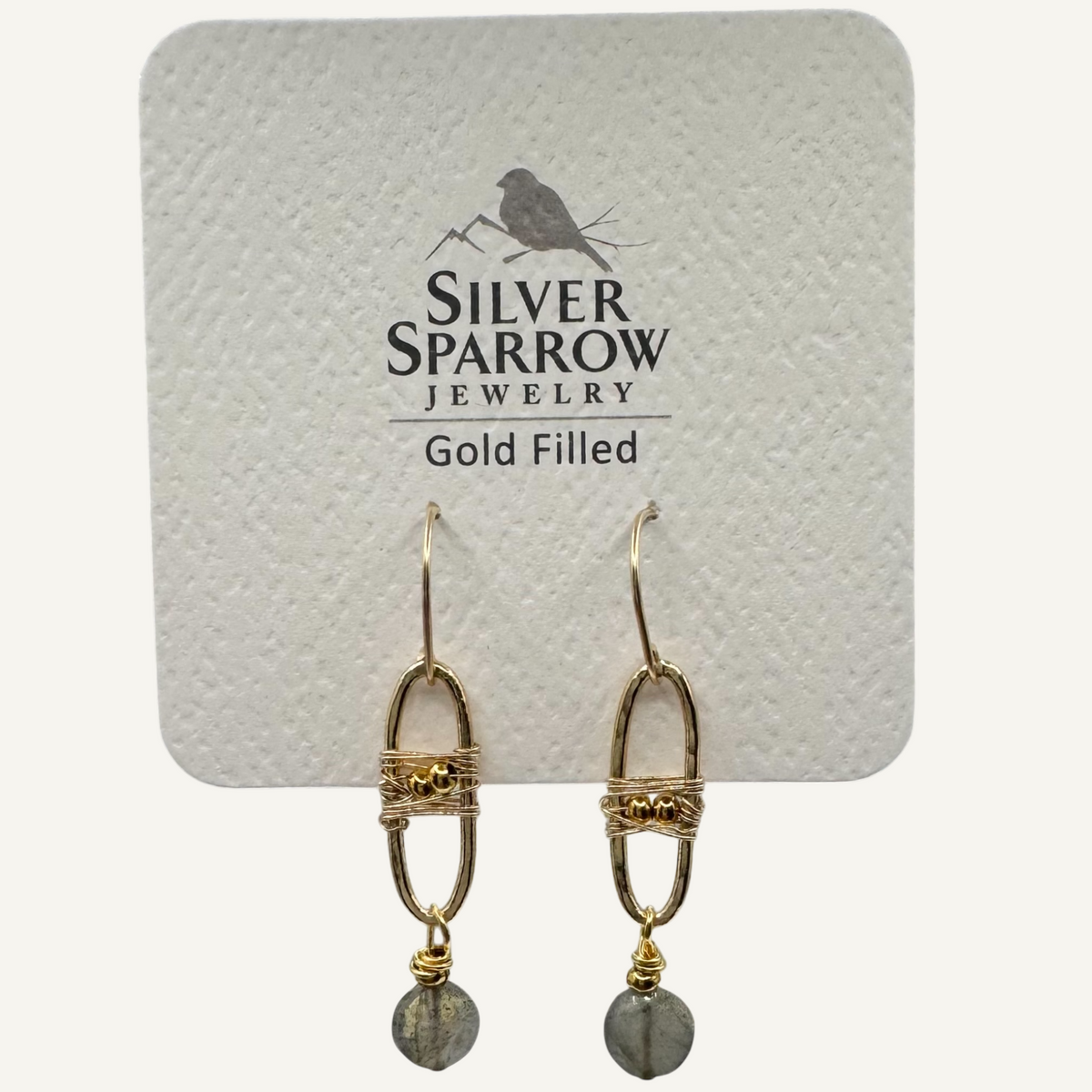 Elongated decorative oval with Labradorite