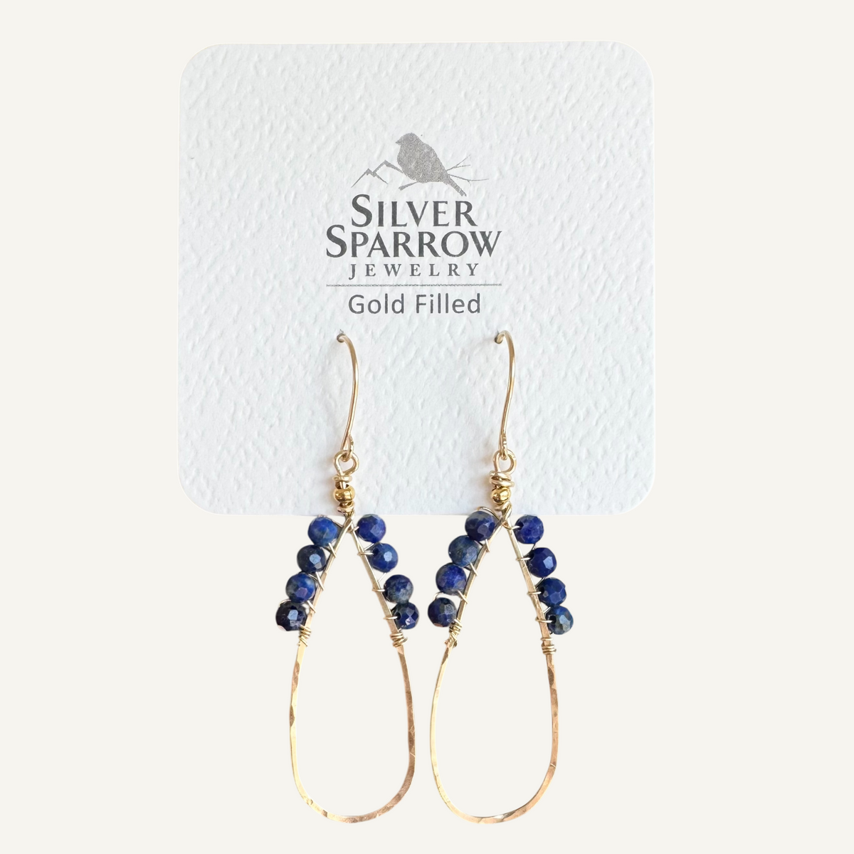 Gold filled earrings with lapis