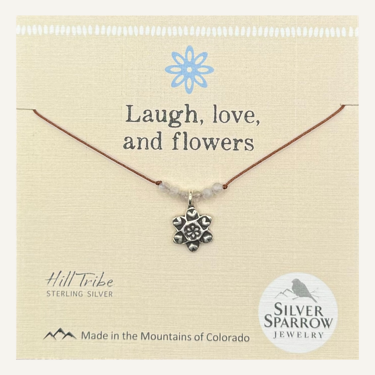 Laugh, love and flowers necklace