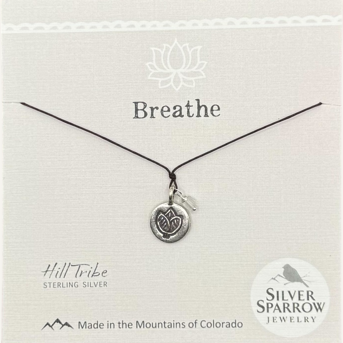 Breathe lotus necklace
