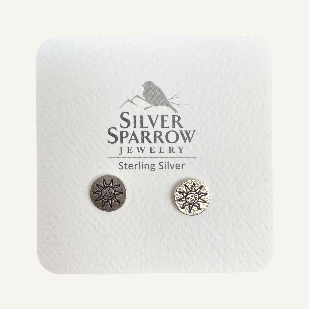 Sun and moon sterling stud earrings