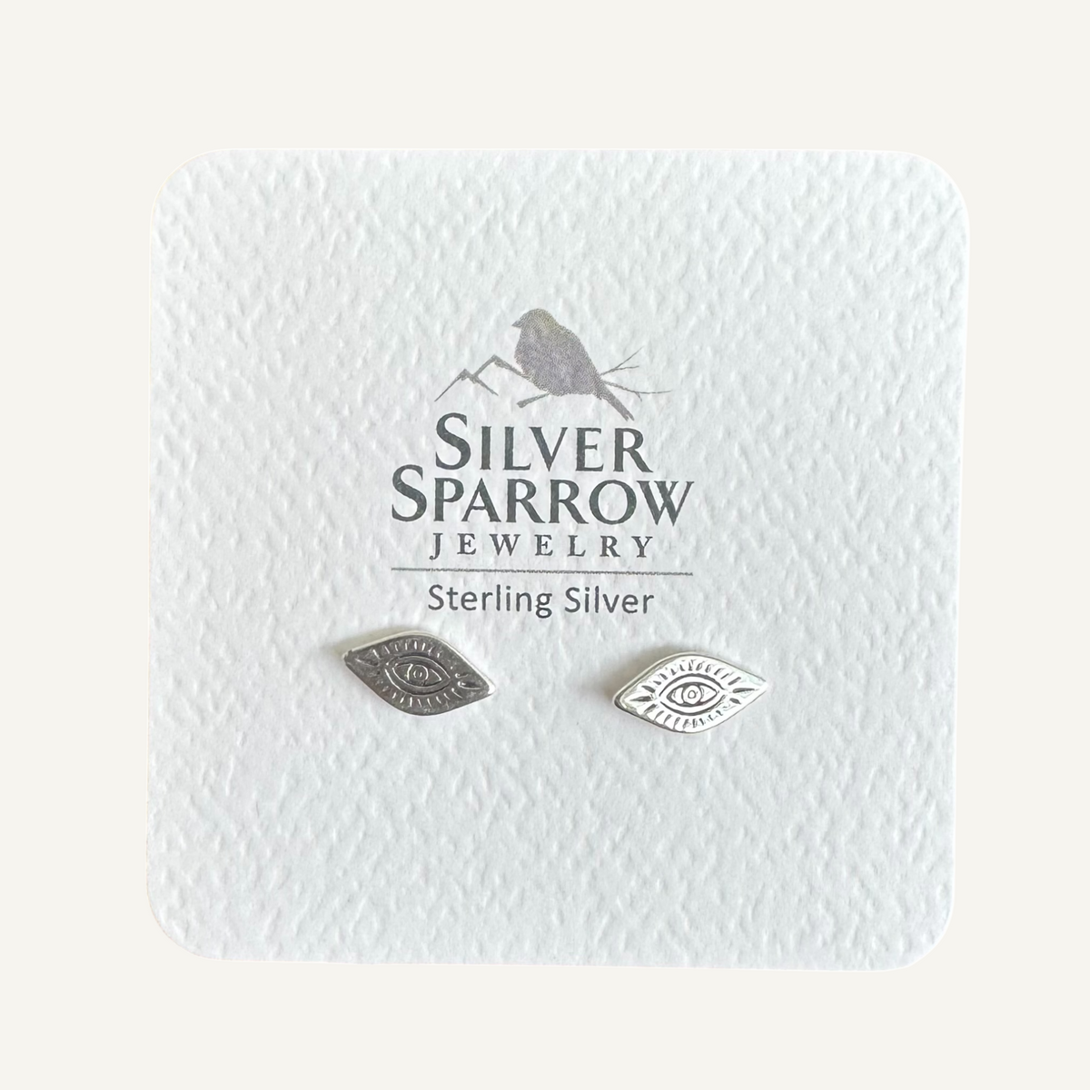 Sterling silver stud evil eye earrings