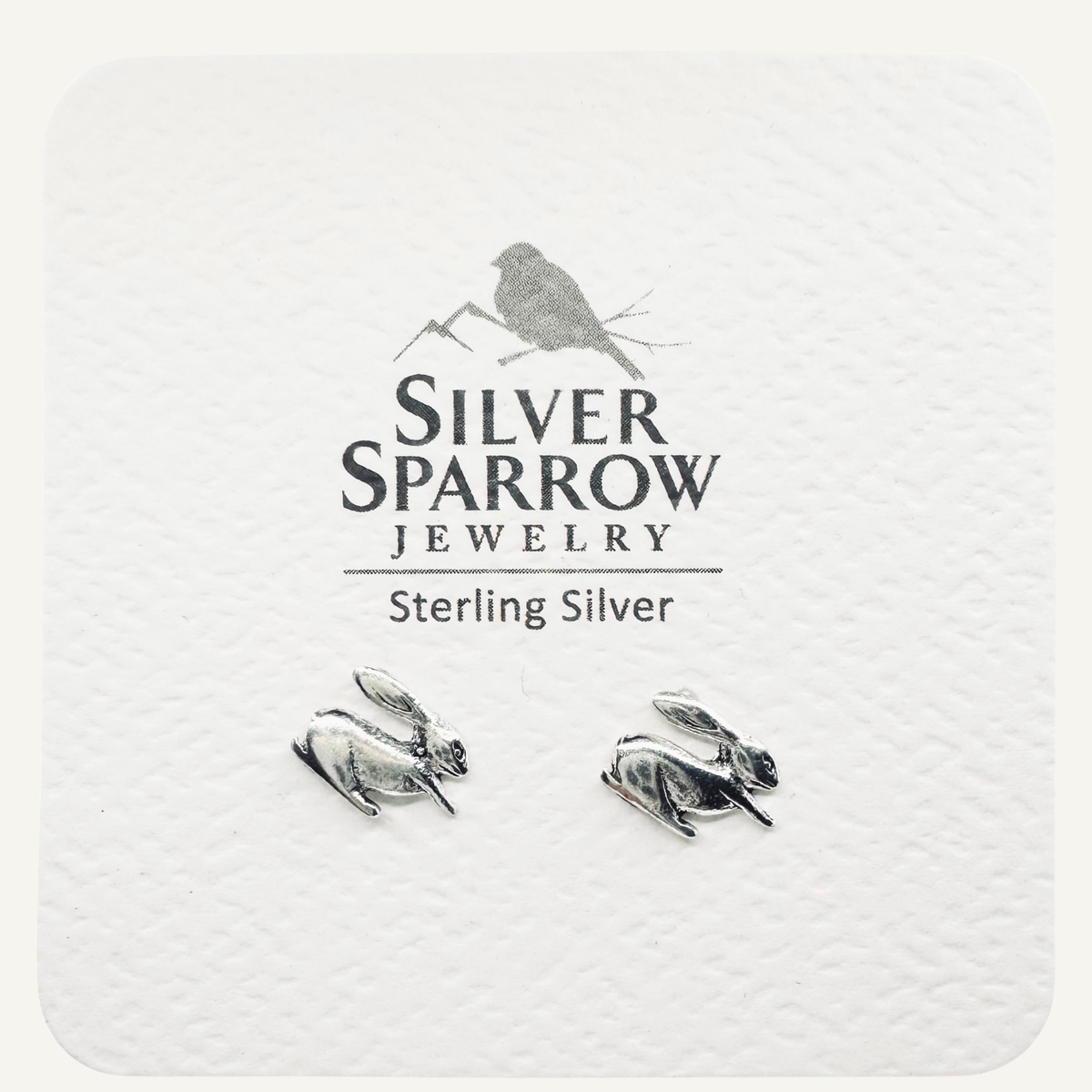 Sterling rabbit stud earrings