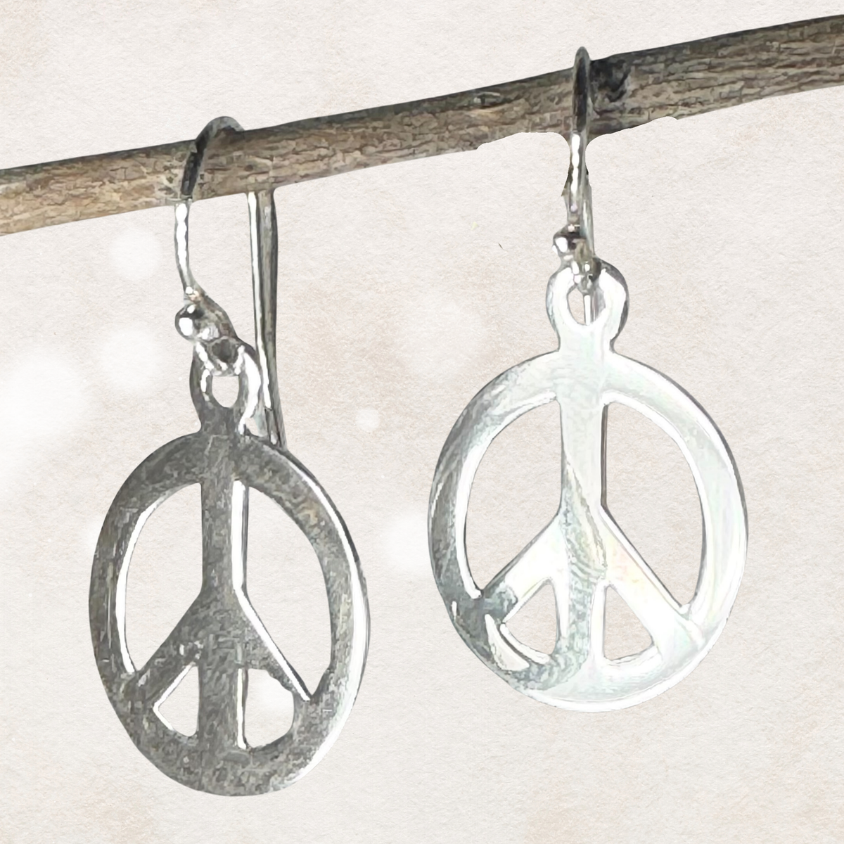 Sterling peace earrings