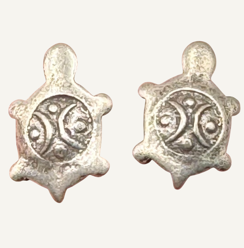 Sterling Silver Hill Tribe turtle stud earrings