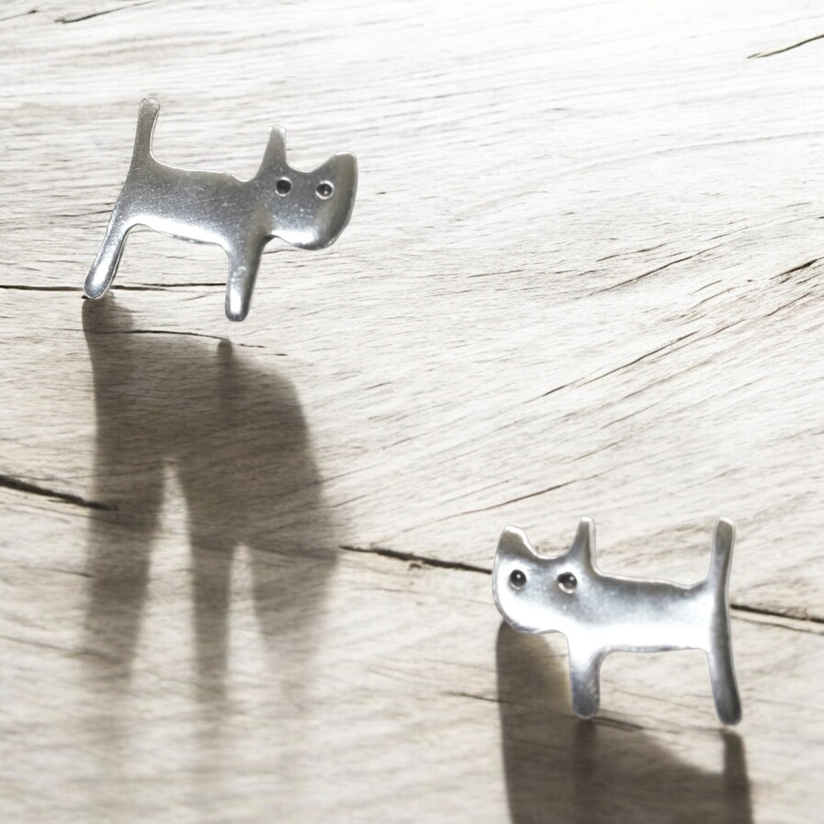 Sterling cat stud earrings