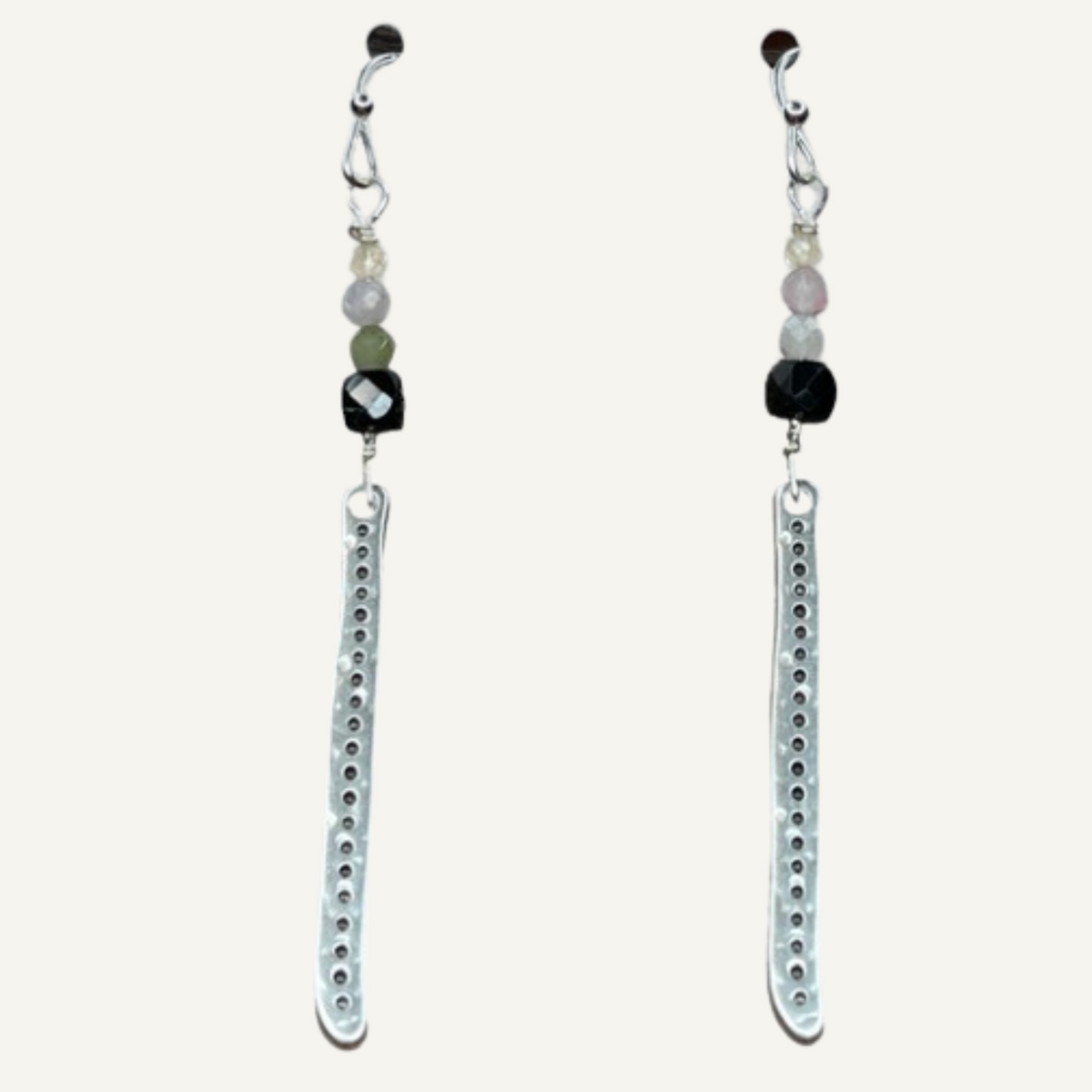 Silver stick with mixed stones