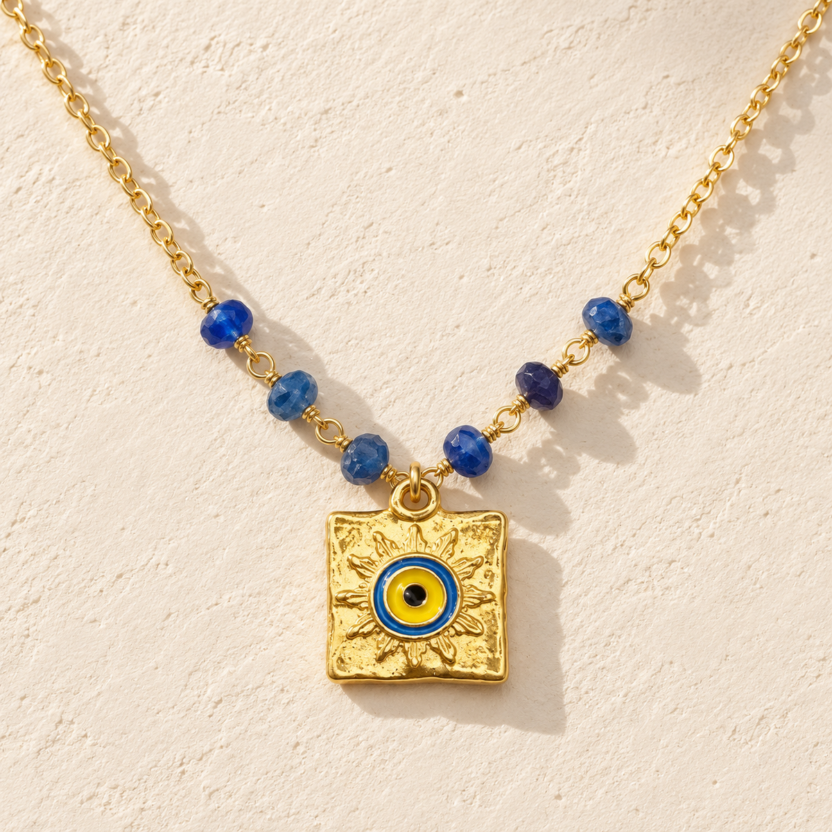 Kyanite with Evil Eye Necklace