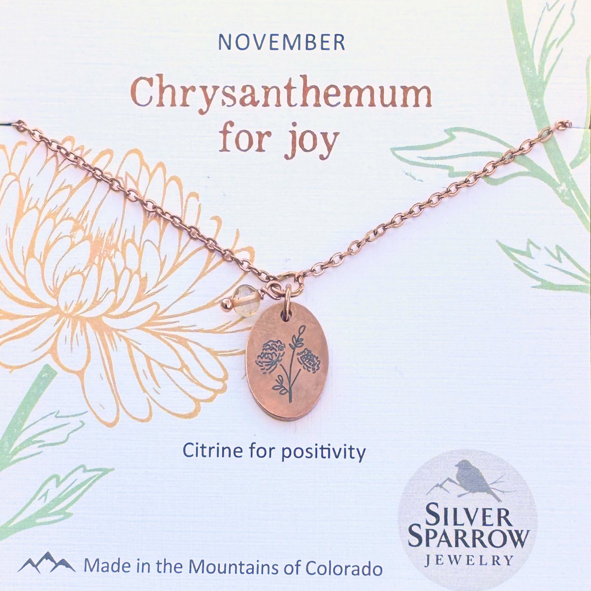 November Birth Flower Necklace