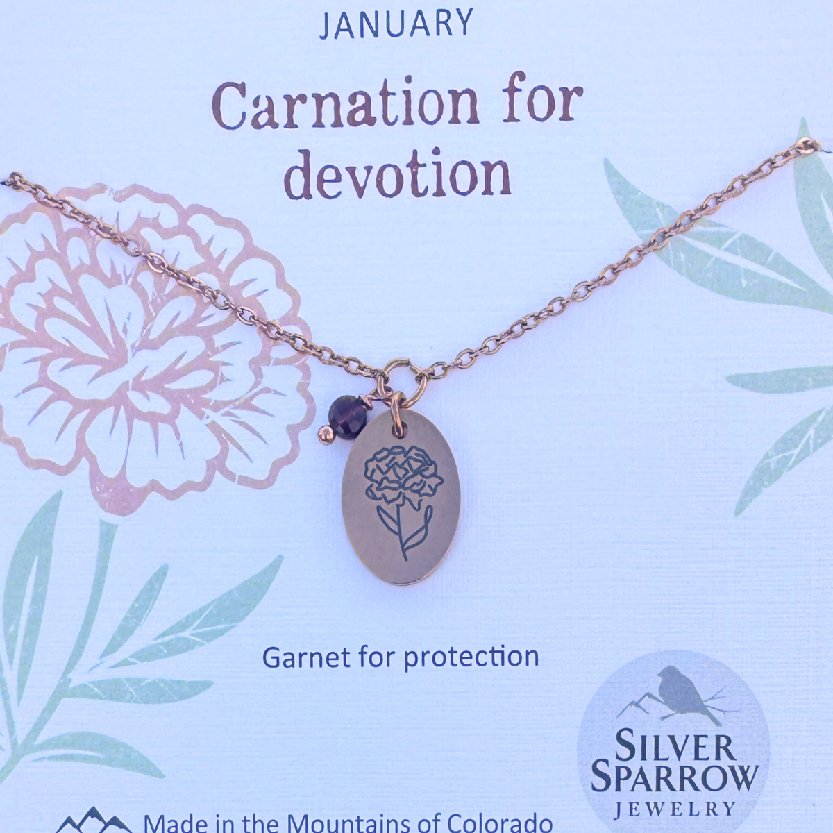 January Birth Flower Necklace