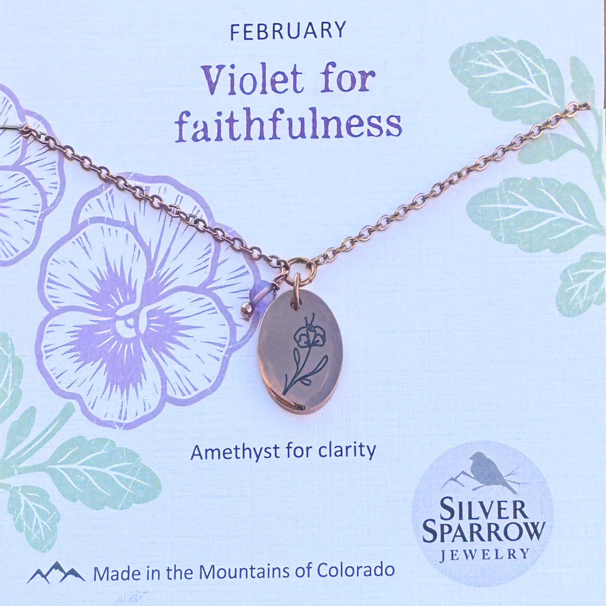 February Birth Flower Necklace