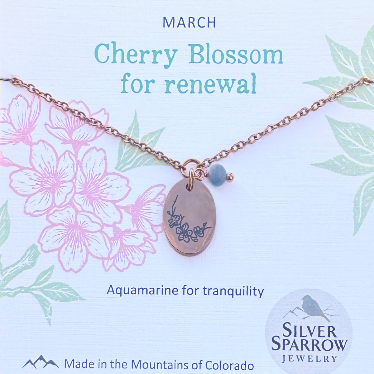 March Birth Flower Necklace