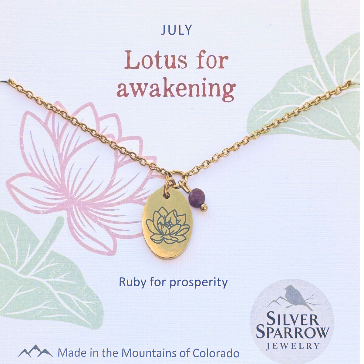 July Birth Flower Necklace