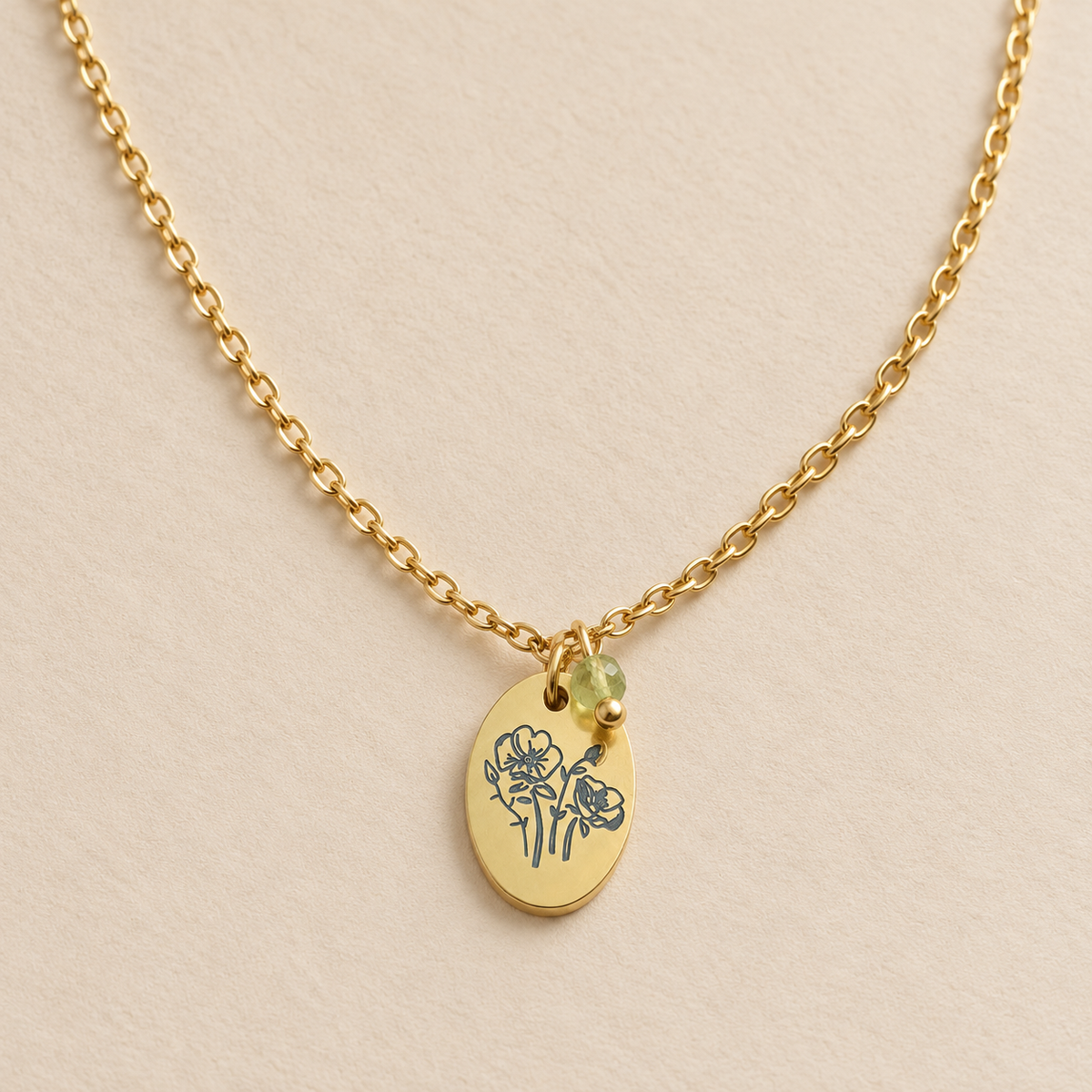 August Birth Flower Necklace