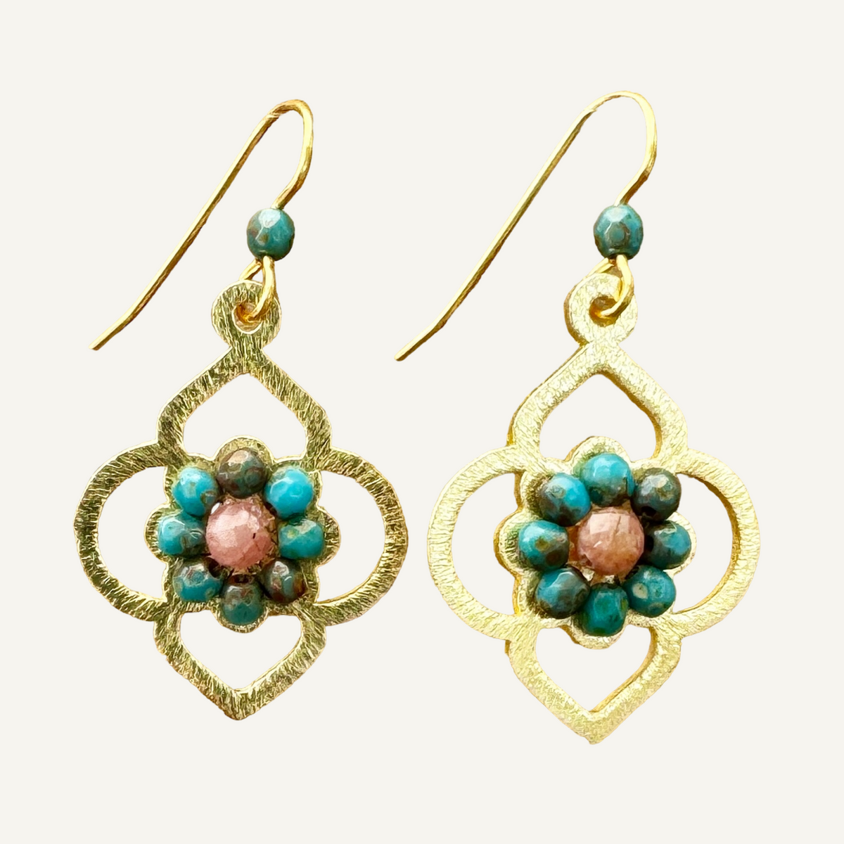 Woven flower turquoise mix