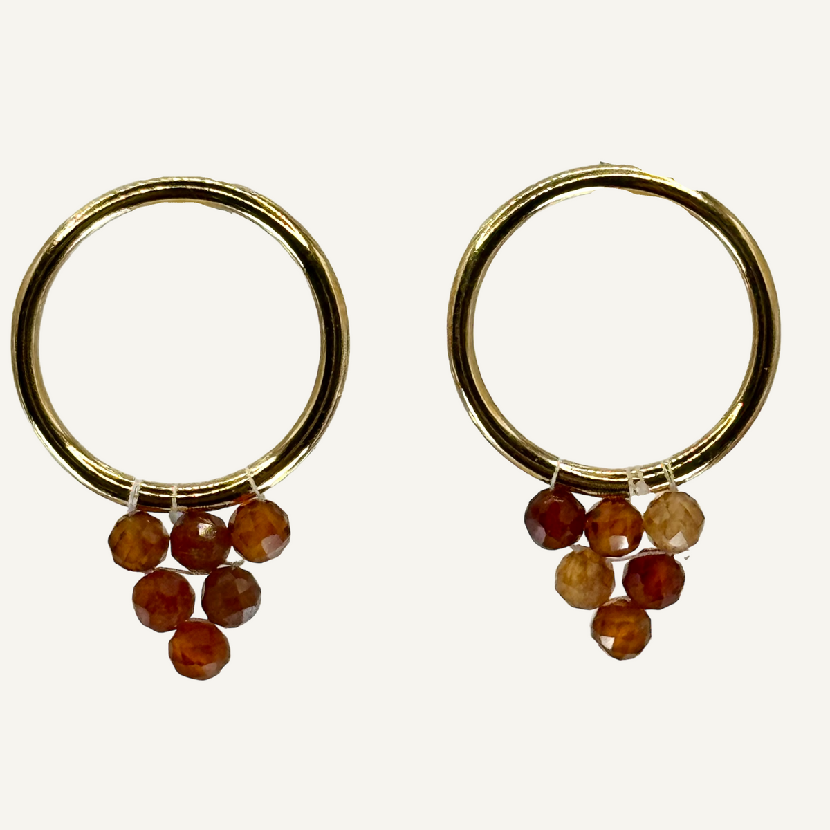 Woven picot stud earrings with topaz