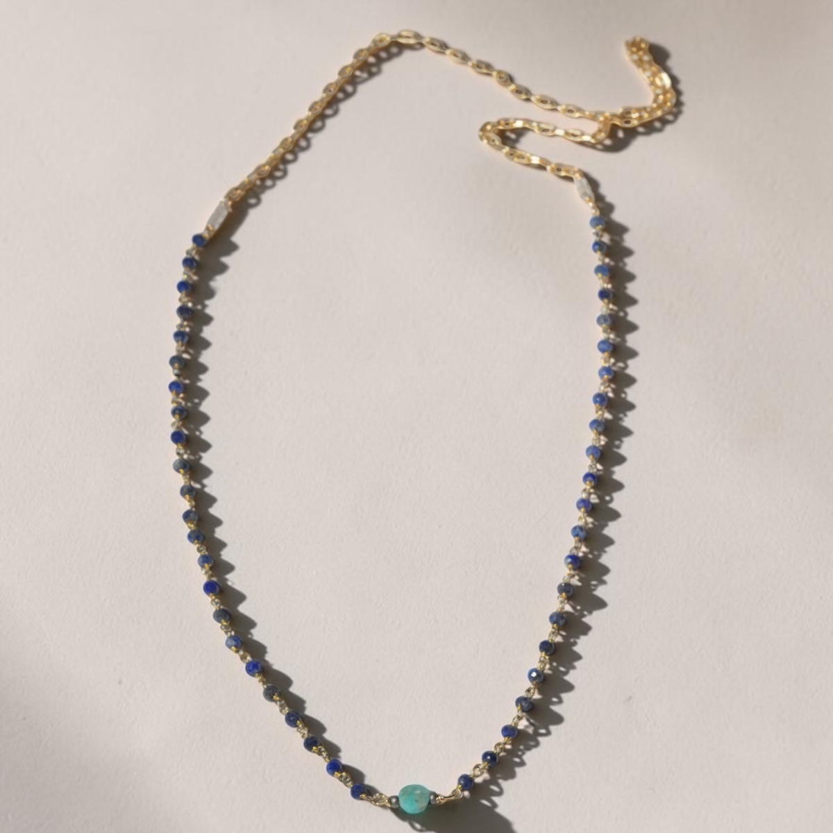 Beaded chain Necklaces | Long Gold Brass Chain