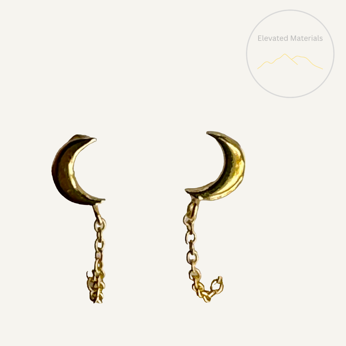 Crescent moon stud earrings