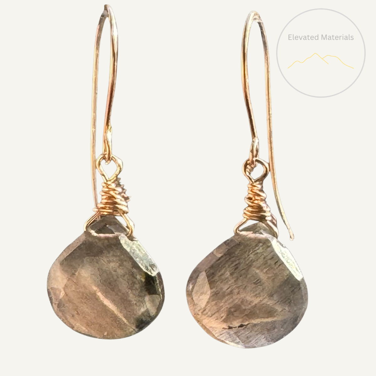 Golden obsidian earrings