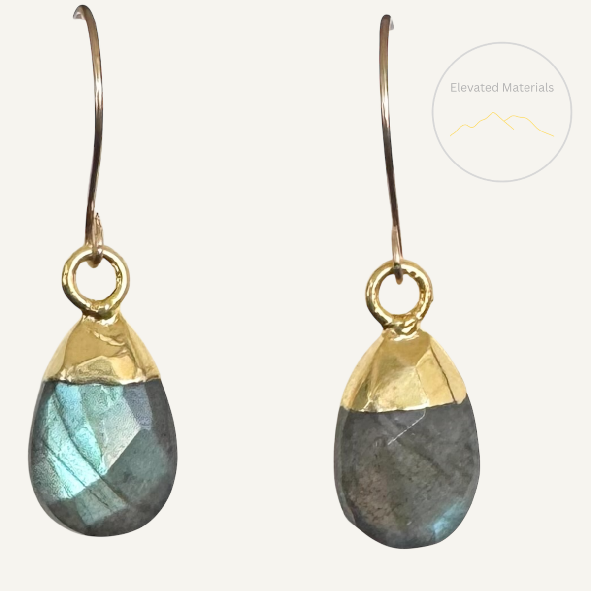 Labradorite faceted drop earrings