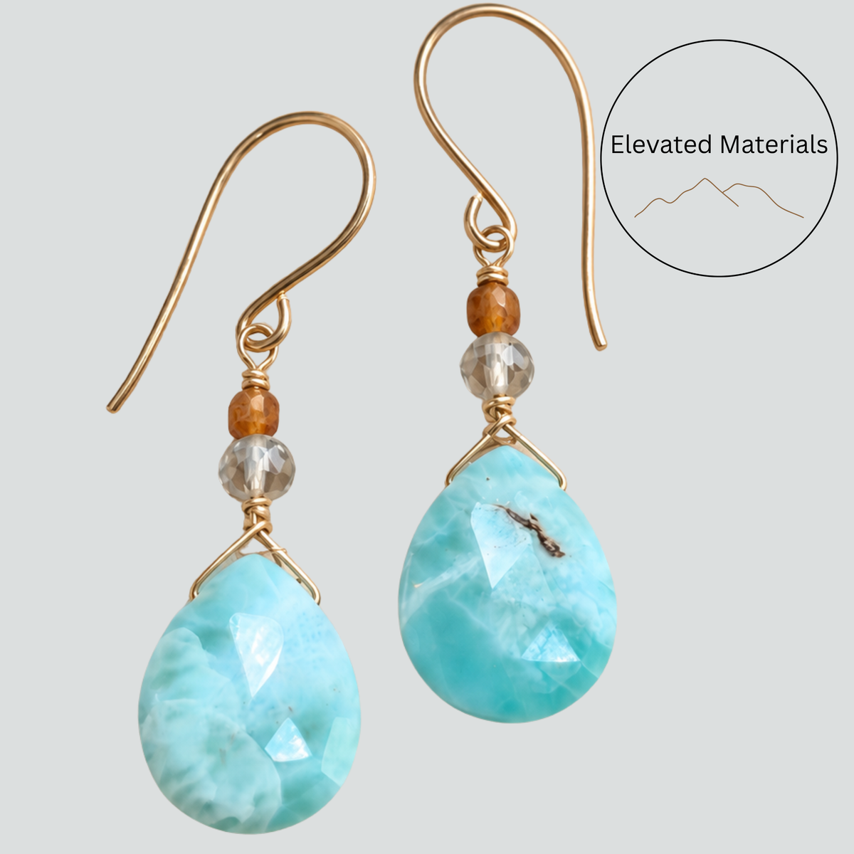 Caribbean Light Larimar Briolette Earrings