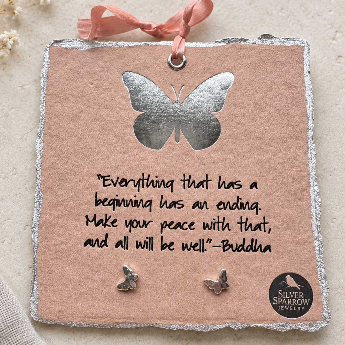 Sterling butterfly stud earring