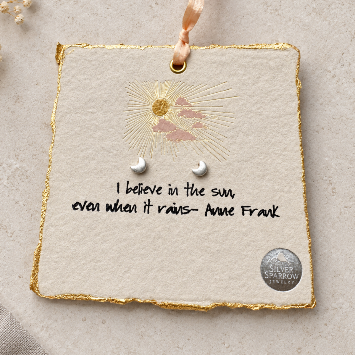 Sterling moon stud earrings