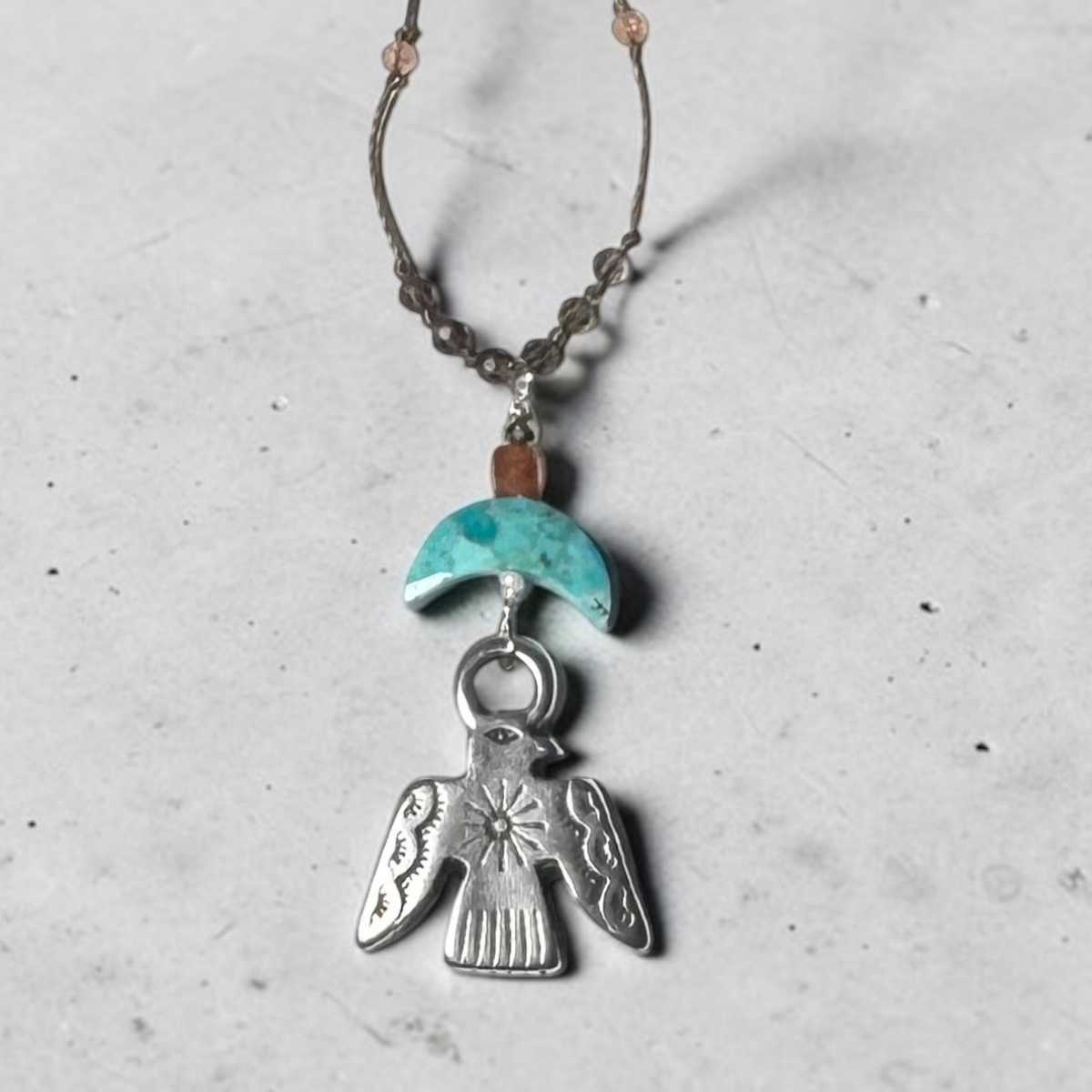 Artisan Silver Phoenix Pendant with Turquoise
