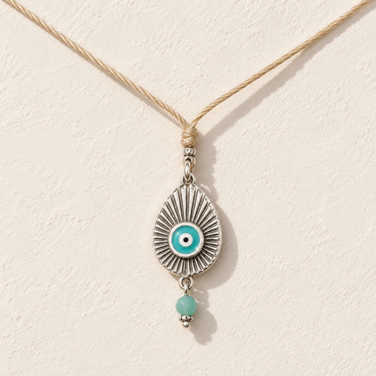 Amazonite with Evil Eye Necklace