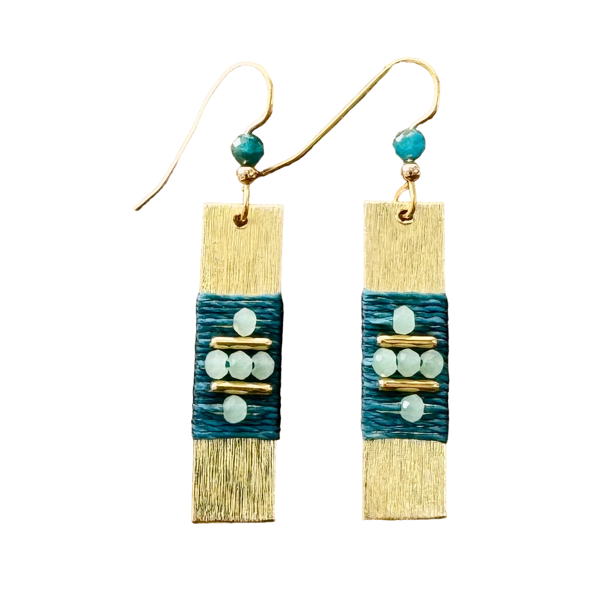 Woven rectangle teal mix