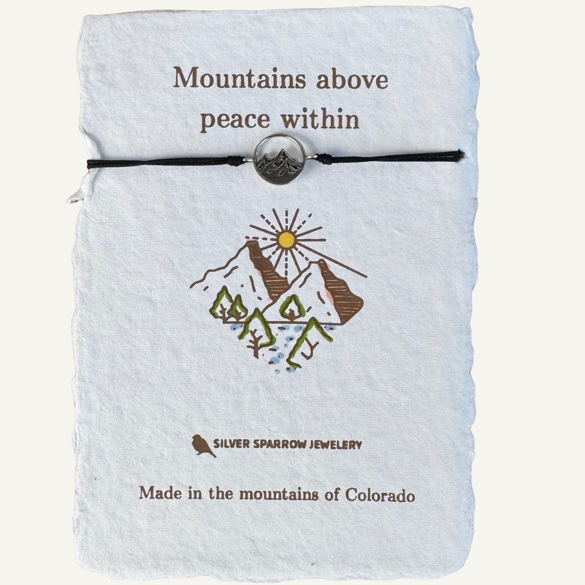 Mountains above peace within bracelet