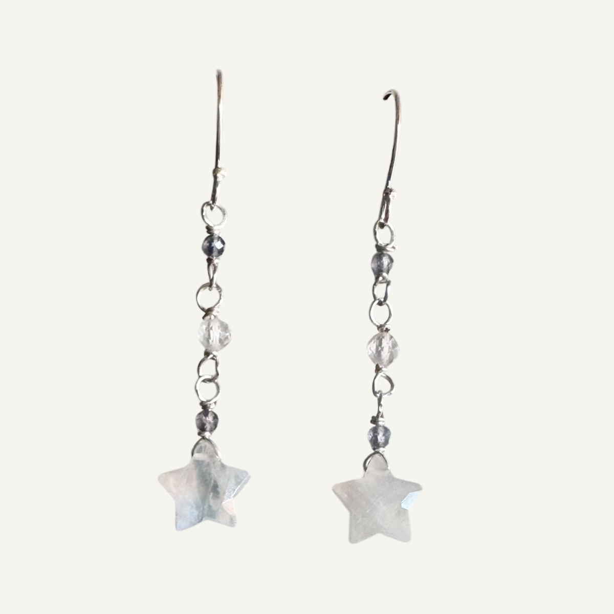 Moonstone Star dangle earrings