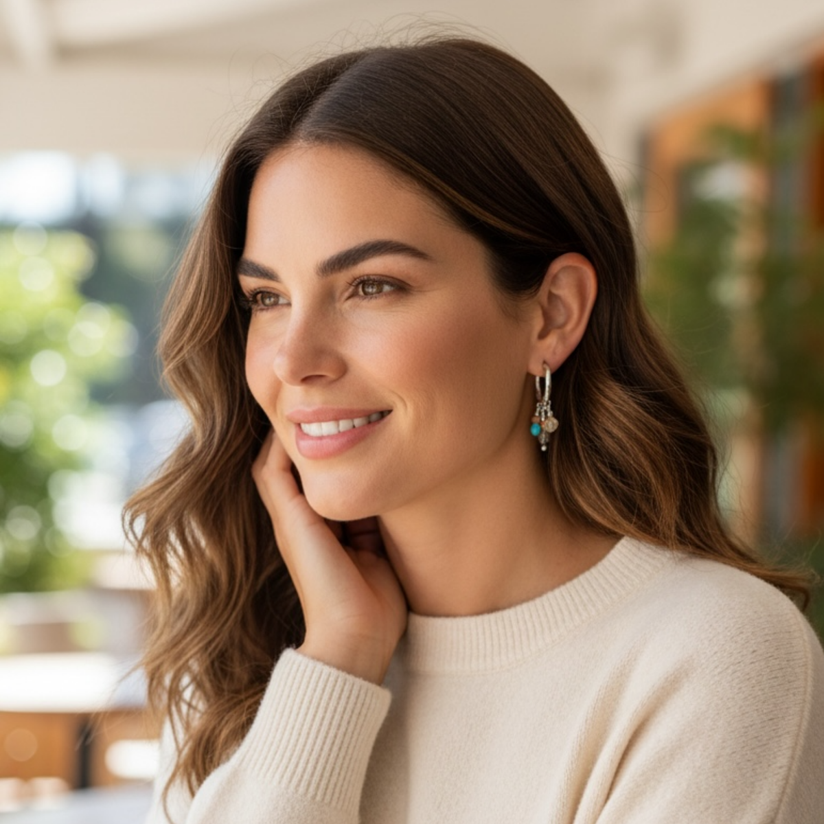 Eclectic Stone Chandelier Drop Earrings