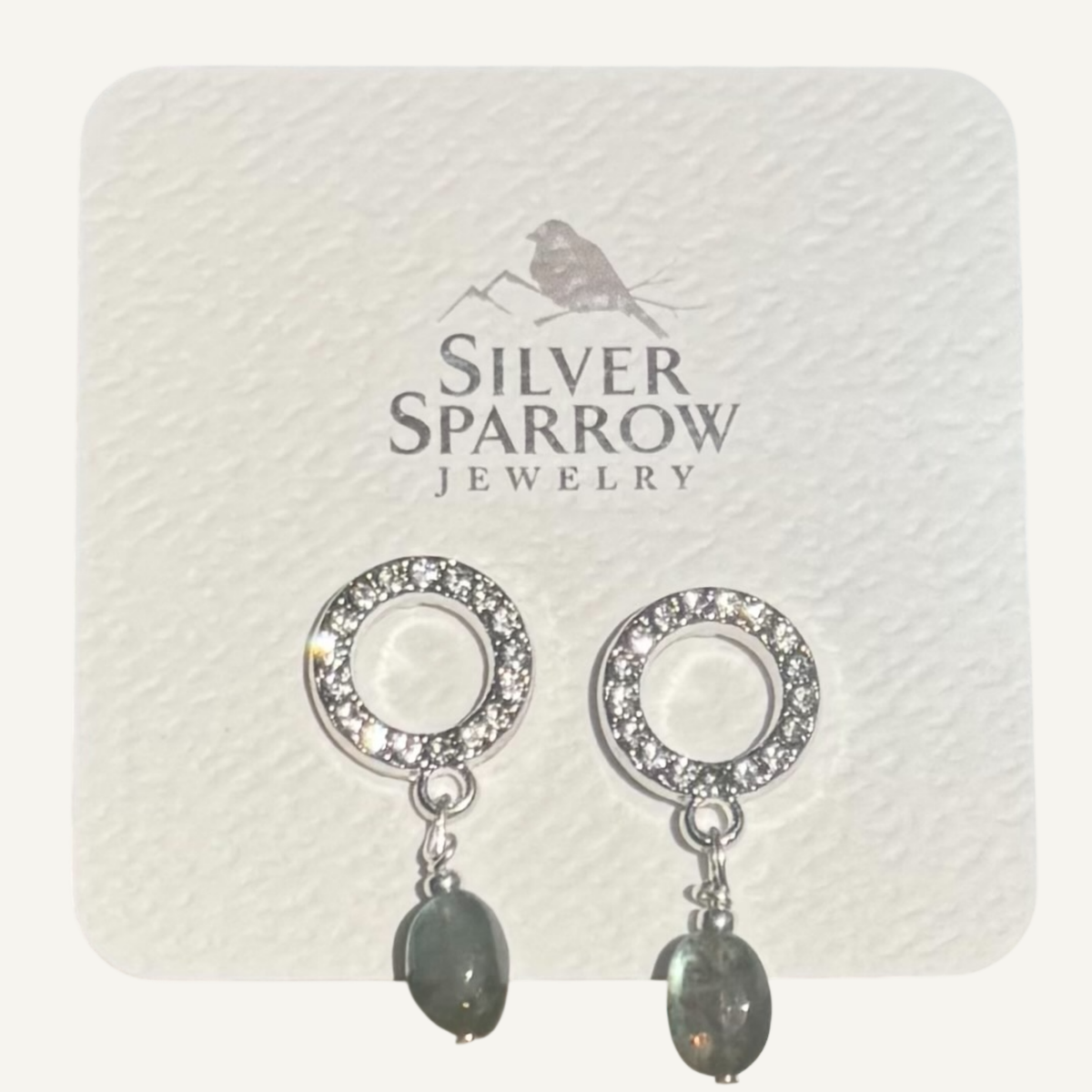 Sparkling Rhinestone Labradorite Studs
