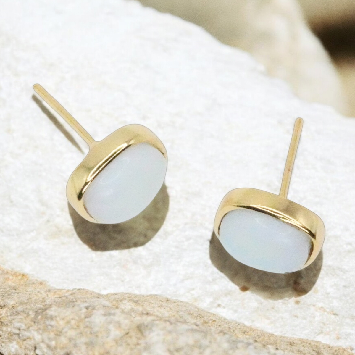 Opalite Square Stud Earrings