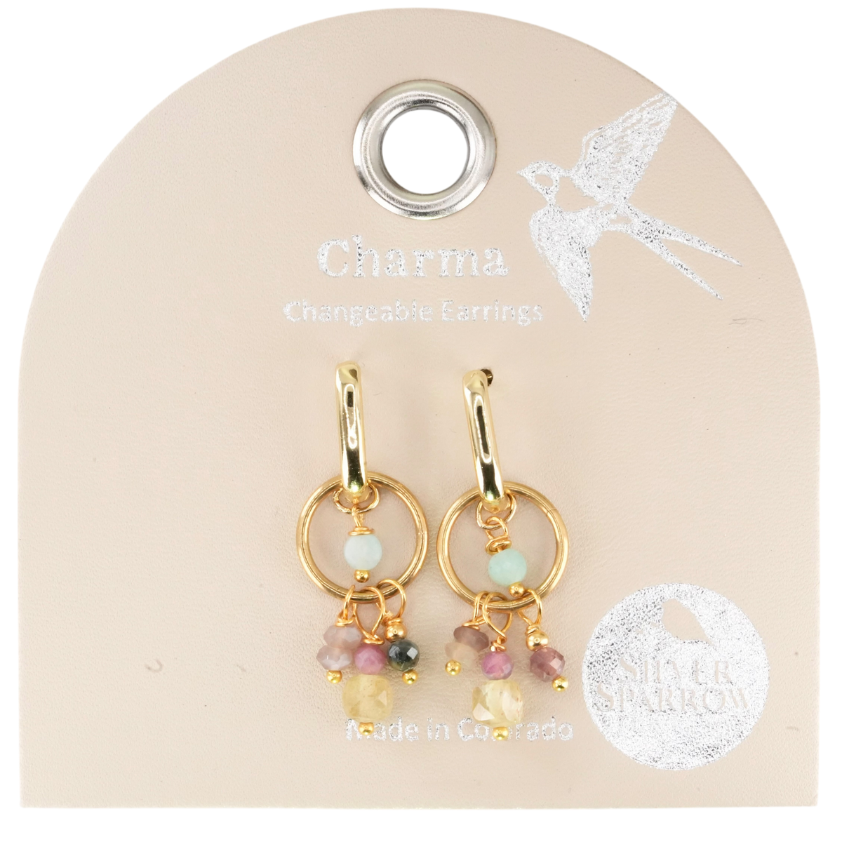 Charma earrings with golden hoop