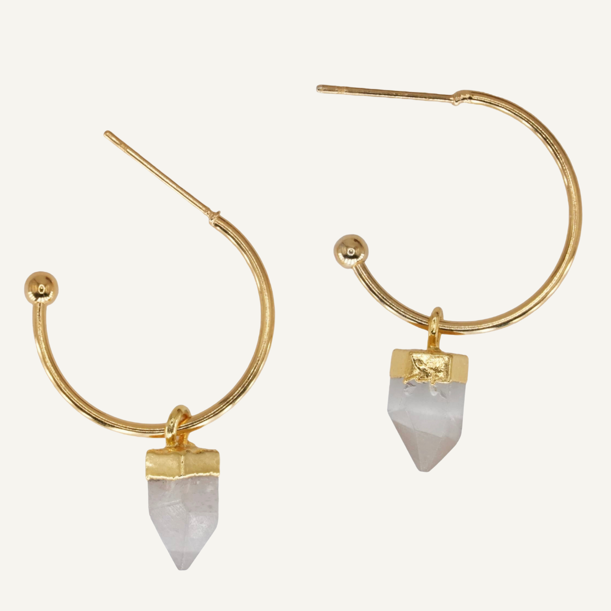 Crystal dagger hoop earrings