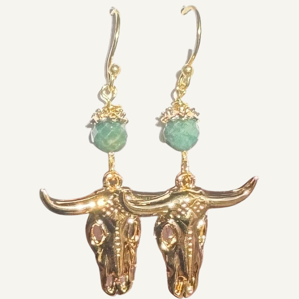 Western Golden Steer Earrings